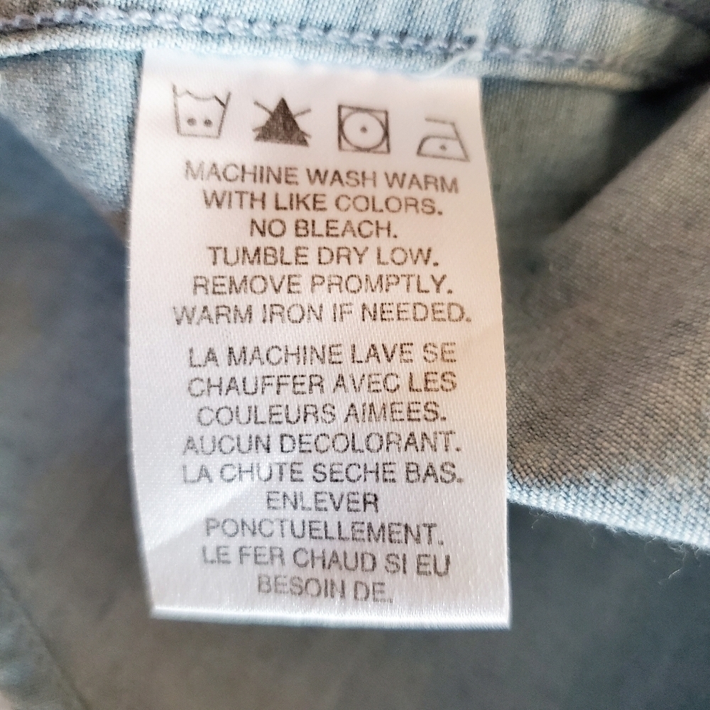 7314 * Harley-Davidson Chambray Embroidered Butto… - image 4